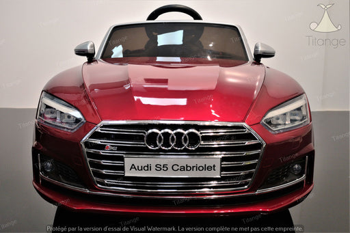 Audi S5 Cabriolet, Rouge métallisé | Voiture pour enfant [Version Luxe]