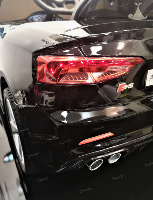 Audi S5 Cabriolet, Noir métallisé | Voiture pour enfant [Version Luxe]