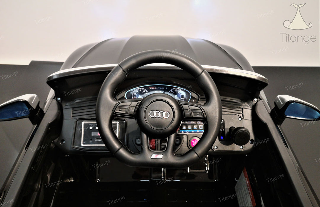 Audi S5 Cabriolet, Noir métallisé | Voiture pour enfant [Version Luxe]