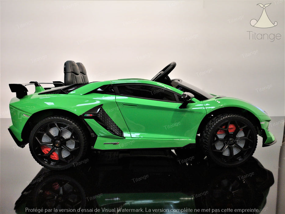 Lamborghini aventador svj verte pour enfant - voiture électrique 2