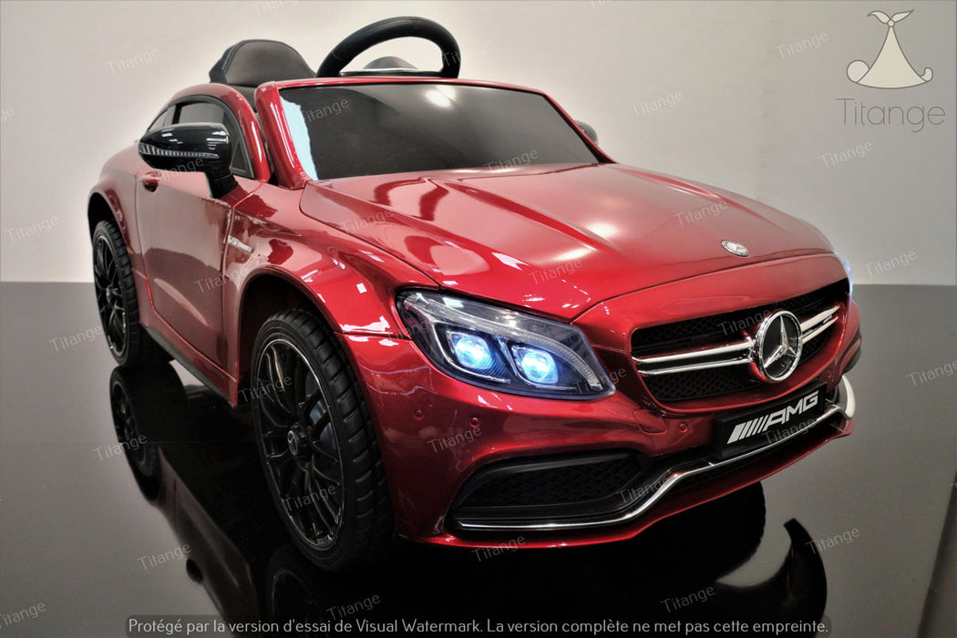 Mercedes C63 Rouge métallisé, Voiture pour enfant [Version Luxe] — Titange  Cars