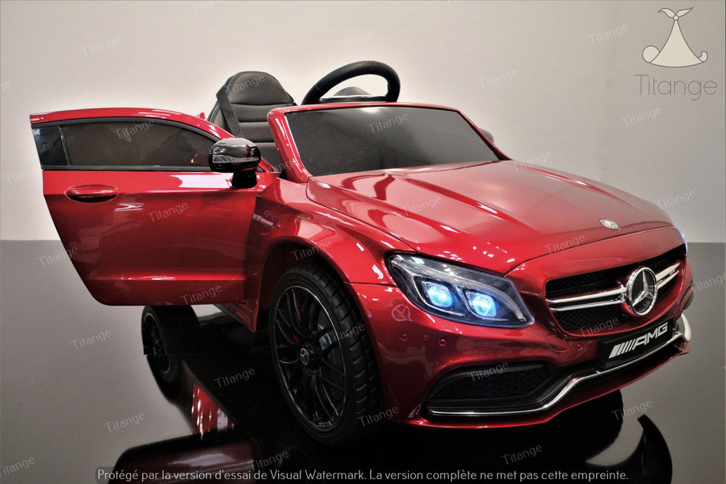 Mercedes C63 Rouge métallisé, Voiture pour enfant [Version Luxe] — Titange  Cars