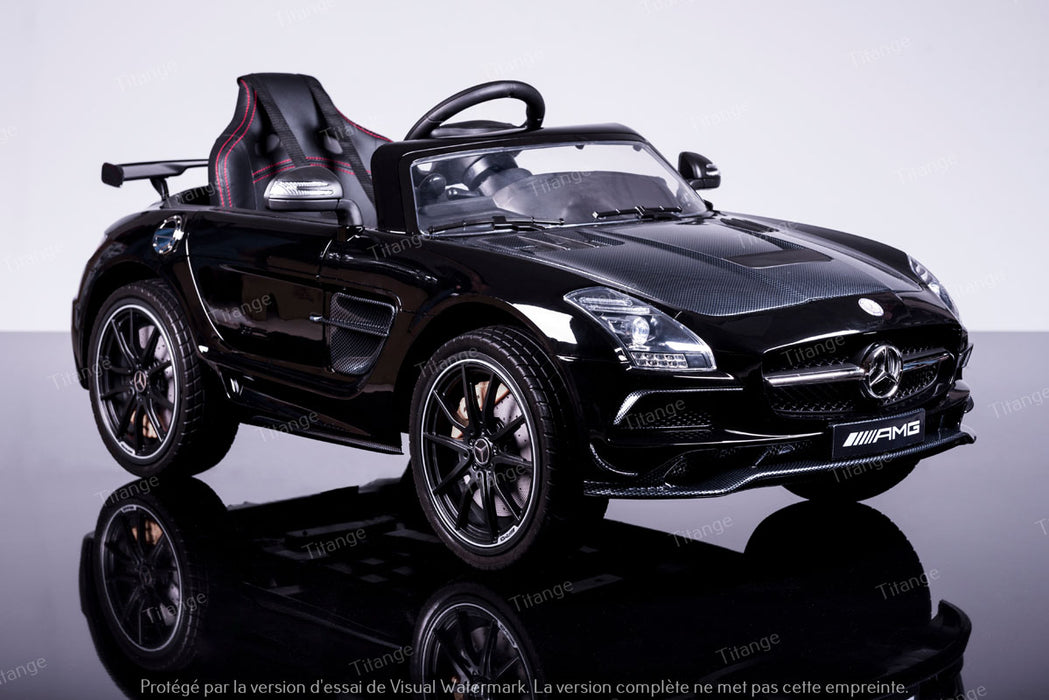 Mercedes SLS AMG - Noir Carbon | Voiture pour enfant [Full Option]